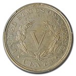 1886 Liberty Head V Nickel MS-63 PCGS