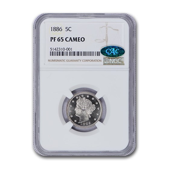 1886 Liberty Head V Nickel PF-65 Cameo NGC 1886 Liberty Head V Nickel PF-65 Cameo NGC