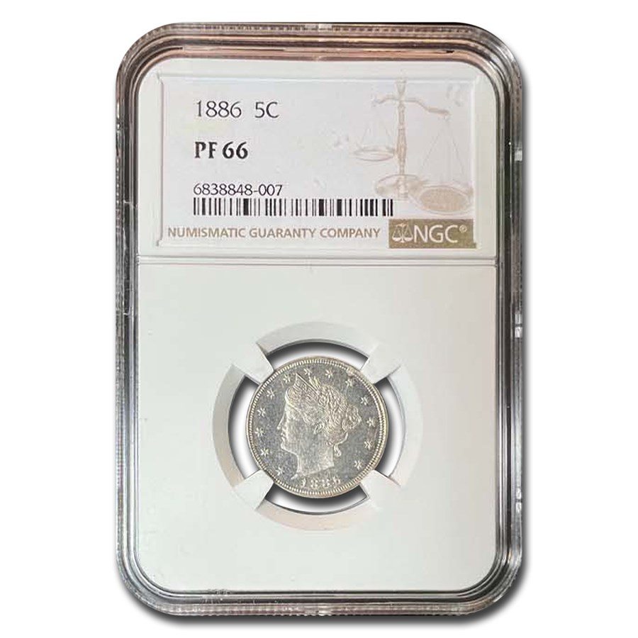 1886 Liberty Head V Nickel PF-66 NGC