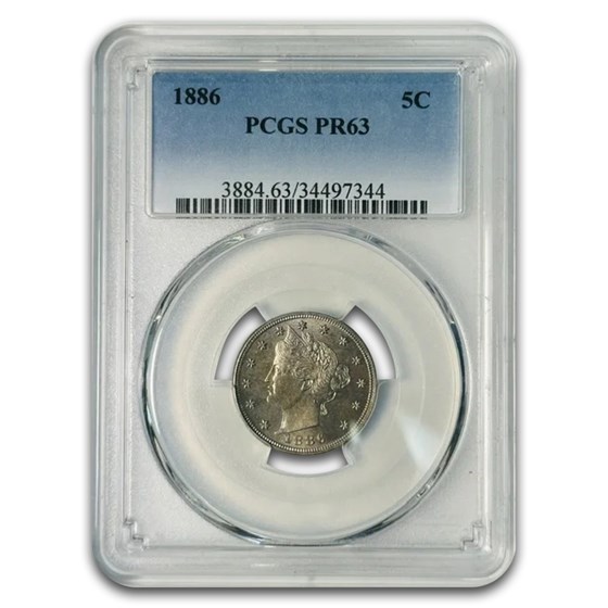 1886 Liberty Head V Nickel PR-63 PCGS