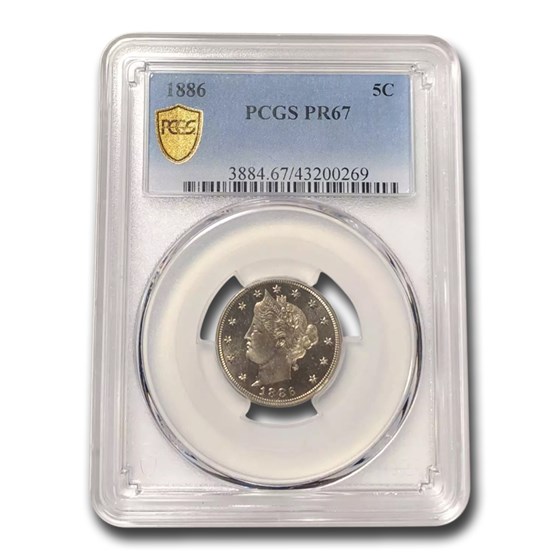 1886 Liberty Head V Nickel PR-67 PCGS 1886 Liberty Head V Nickel PR-67 PCGS