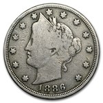 1886 Liberty Head V Nickel VG