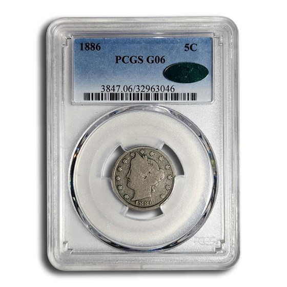 1886 Liberty Nickel Good-6 PCGS CAC 1886 Liberty Nickel Good-6 PCGS CAC