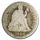 1886 Liberty Seated Dime AG