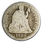 1886 Liberty Seated Dime AG