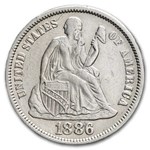 1886 Liberty Seated Dime AU
