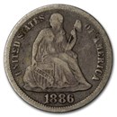 1886 Liberty Seated Dime Fine