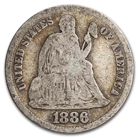 1886 Liberty Seated Dime Good 1886 Liberty Seated Dime Good