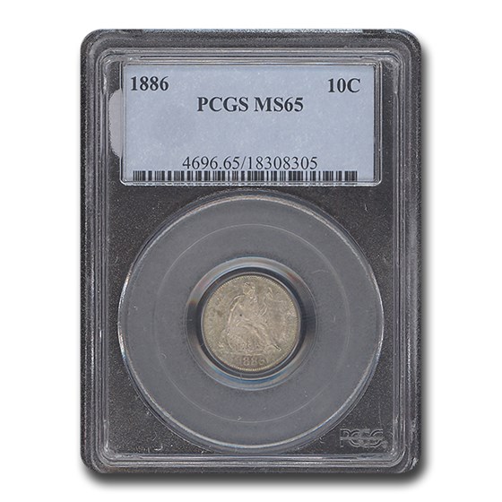 1886 Liberty Seated Dime MS-65 PCGS 1886 Liberty Seated Dime MS-65 PCGS
