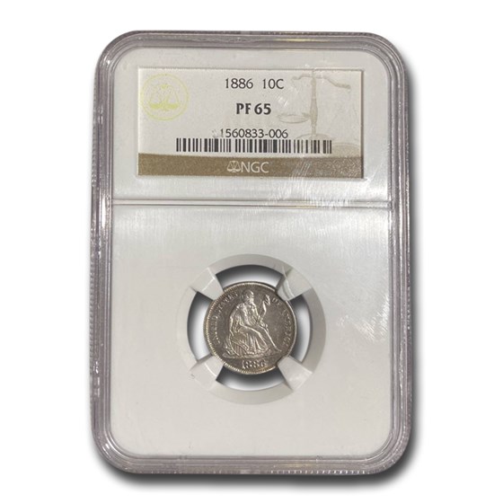 1886 Liberty Seated Dime PF-65 NGC 1886 Liberty Seated Dime PF-65 NGC
