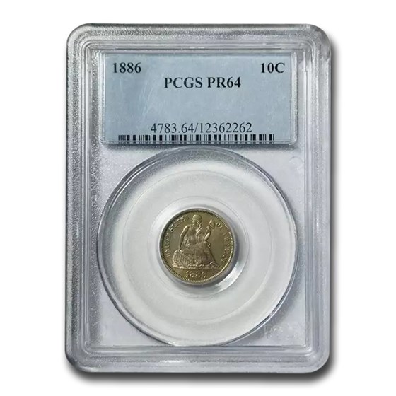 1886 Liberty Seated Dime PR-64 PCGS 1886 Liberty Seated Dime PR-64 PCGS