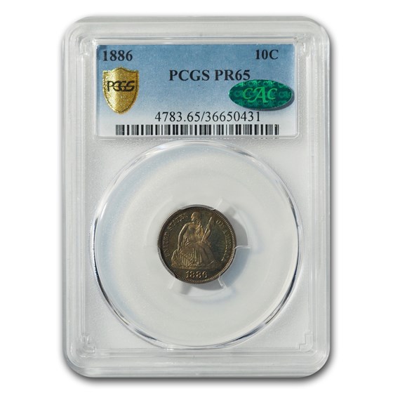 1886 Liberty Seated Dime PR-65 PCGS CAC 1886 Liberty Seated Dime PR-65 PCGS CAC