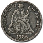 1886 Liberty Seated Dime XF
