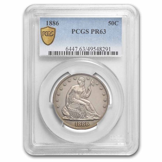 1886 Liberty Seated Half Dollar PR-63 PCGS 1886 Liberty Seated Half Dollar PR-63 PCGS