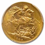 1886-M Australia Gold Sovereign Young Victoria MS-61 PCGS