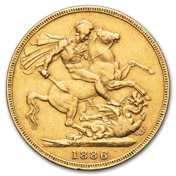 1886-M Australia Gold Sovereign Young Victoria XF 1886-M Australia Gold Sovereign Young Victoria XF