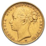 1886-M Australia Gold Sovereign Young Victoria XF