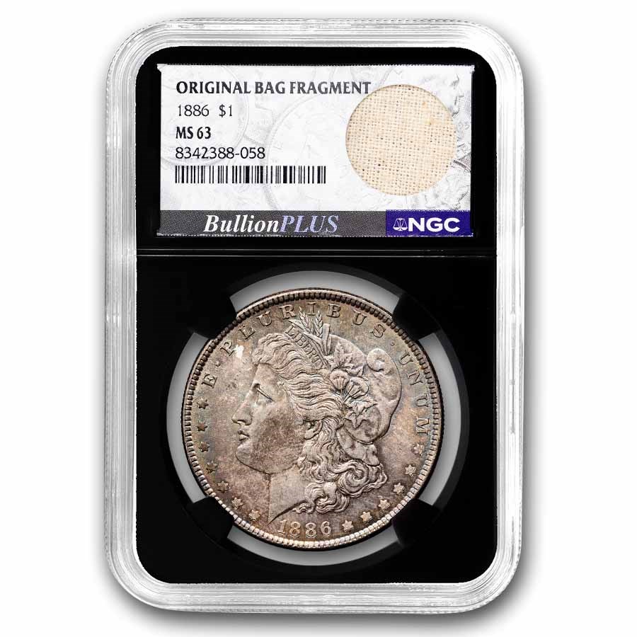 1886 Morgan Dollar MS-63 NGC Toned ( Original Bag Fragment)