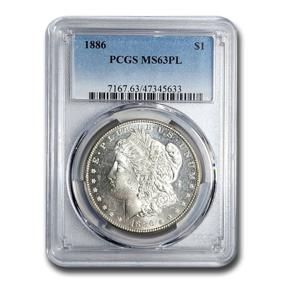 1886 Morgan Dollar MS-63 PCGS (PL) 1886 Morgan Dollar MS-63 PCGS (PL)