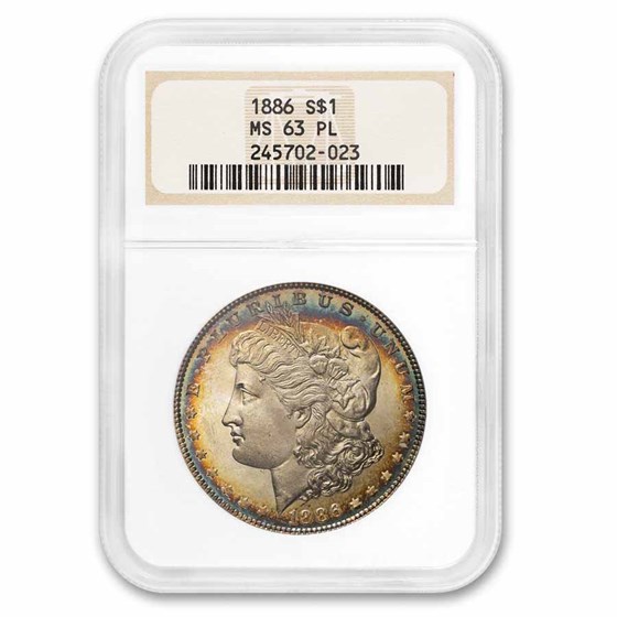 1886 Morgan Dollar MS-63 PL Proof Like NGC (Beautifully Toned) 1886 Morgan Dollar MS-63 PL Proof Like NGC (Beautifully Toned)