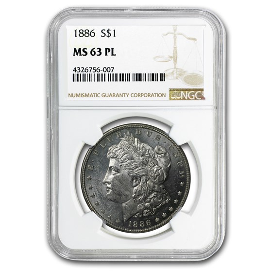 1886 Morgan Dollar MS-63 PL Proof Like NGC 1886 Morgan Dollar MS-63 PL Proof Like NGC