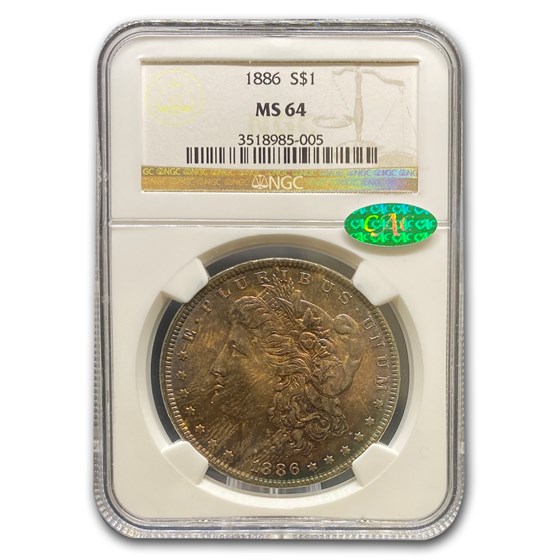 1886 Morgan Dollar MS-64 NGC CAC 1886 Morgan Dollar MS-64 NGC CAC