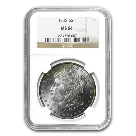 1886 Morgan Dollar MS-64 NGC 1886 Morgan Dollar MS-64 NGC