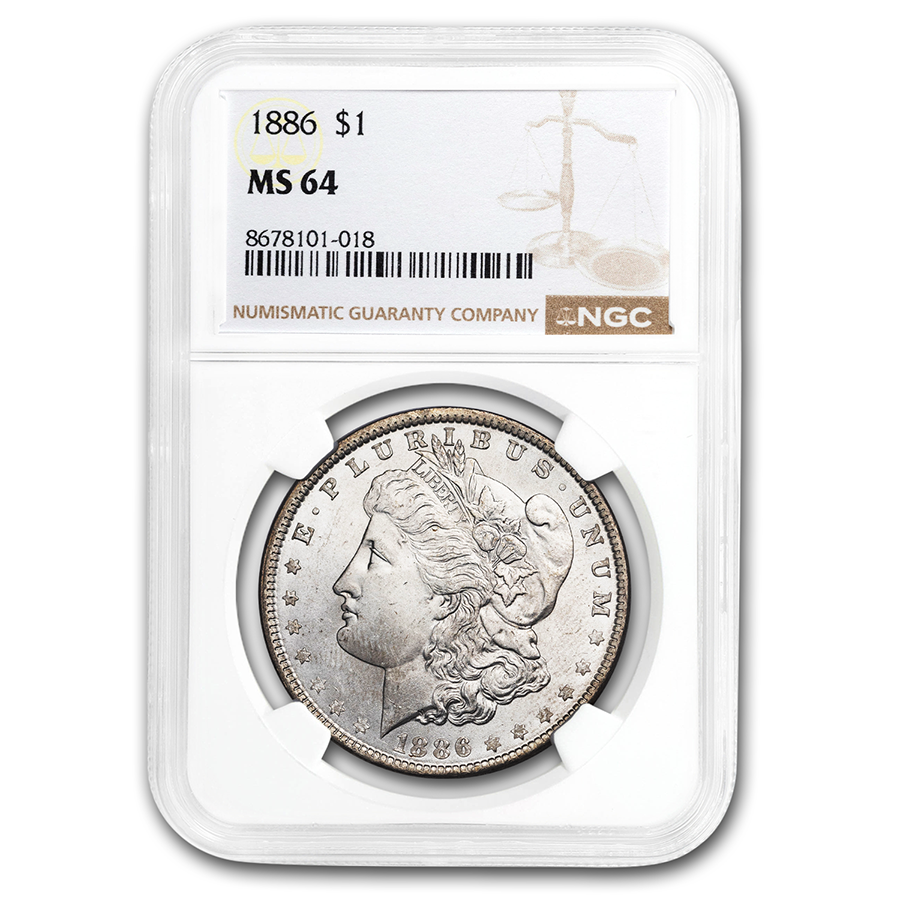 1886 Morgan Dollar MS-64 NGC