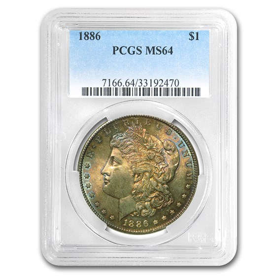 1886 Morgan Dollar MS-64 PCGS (Obv Toning) 1886 Morgan Dollar MS-64 PCGS (Obv Toning)