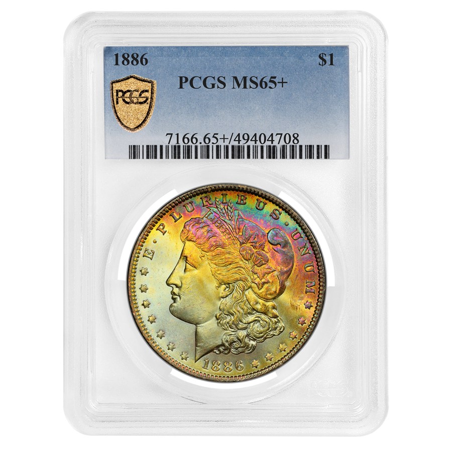 1886 Morgan Dollar MS-65+ PCGS (Beautiful Toning)