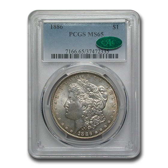 1886 Morgan Dollar MS-65 PCGS CAC 1886 Morgan Dollar MS-65 PCGS CAC