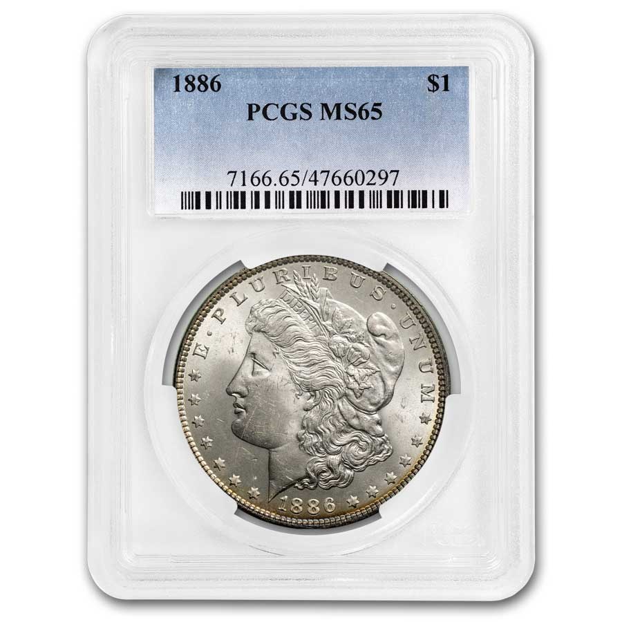 1886 Morgan Dollar MS-65 PCGS (End Roll Toning)