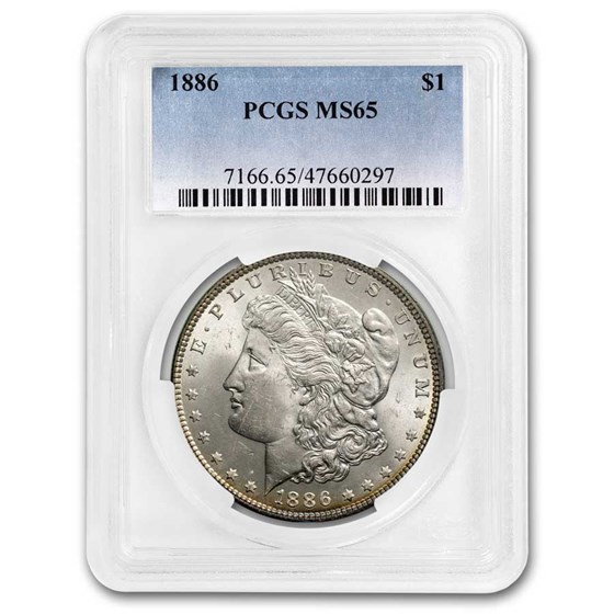 1886 Morgan Dollar MS-65 PCGS (End Roll Toning) 1886 Morgan Dollar MS-65 PCGS (End Roll Toning)