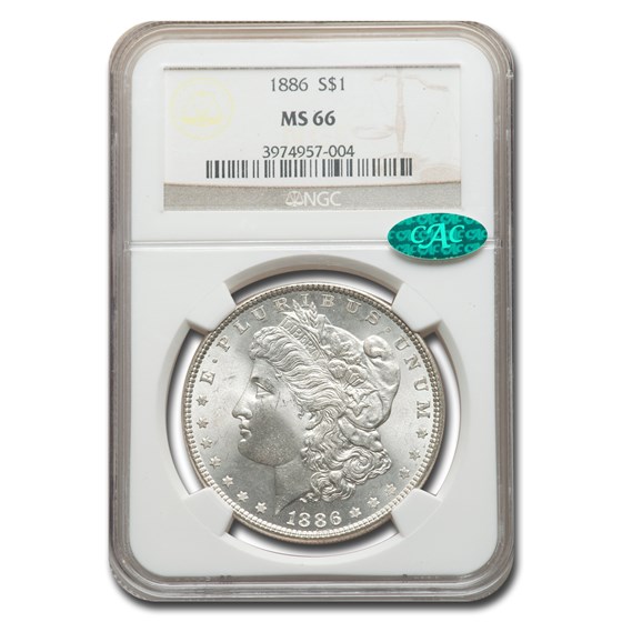 1886 Morgan Dollar MS-66 NGC CAC 1886 Morgan Dollar MS-66 NGC CAC