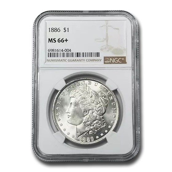 1886 Morgan Dollar MS-66+ NGC 1886 Morgan Dollar MS-66+ NGC