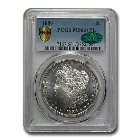 1886 Morgan Dollar MS-66+ PCGS CAC (PL) 1886 Morgan Dollar MS-66+ PCGS CAC (PL)