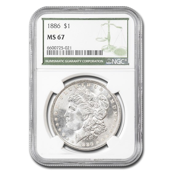 1886 Morgan Dollar MS-67 NGC (Green Label) 1886 Morgan Dollar MS-67 NGC (Green Label)
