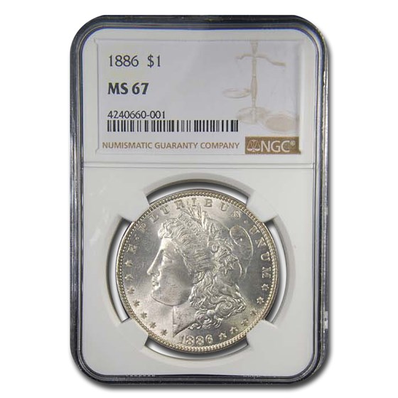 1886 Morgan Dollar MS-67 NGC 1886 Morgan Dollar MS-67 NGC