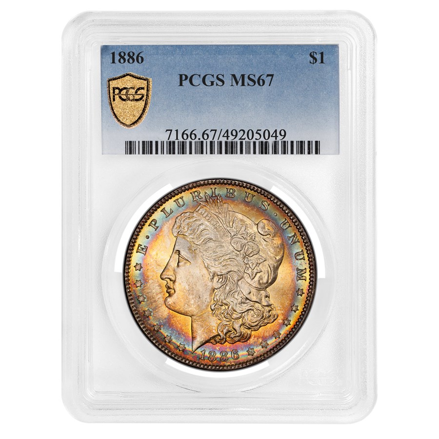 1886 Morgan Dollar MS-67 PCGS (Beautiful Toning)