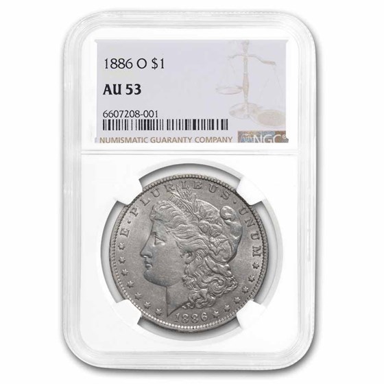 1886-O Morgan Dollar AU-53 NGC 1886-O Morgan Dollar AU-53 NGC