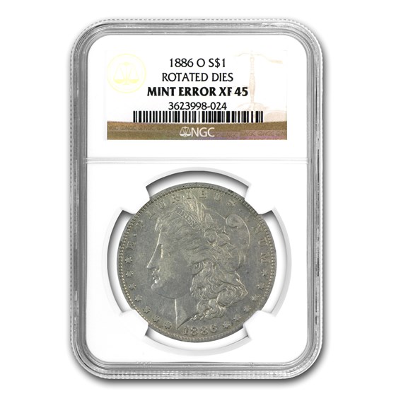 1886-O Morgan Dollar XF-45 NGC (45 Degree CW Rotated Rev) 1886-O Morgan Dollar XF-45 NGC (45 Degree CW Rotated Rev)