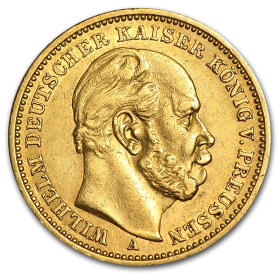 1886 Prussia Gold 20 Marks Wilhelm I XF 1886 Prussia Gold 20 Marks Wilhelm I XF