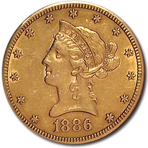 1886-S $10 Liberty Gold Eagle AU 1886-S $10 Liberty Gold Eagle AU
