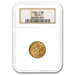 1886-S $5 Liberty Gold Half Eagle MS-61 NGC