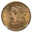 1886-S $5 Liberty Gold Half Eagle MS-65 NGC