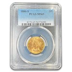 1886-S $5 Liberty Gold Half Eagle MS-65 PCGS