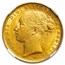 1886-S Australia Gold Sovereign Young Victoria MS-60 NGC