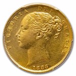 1886-S Australia Gold Sovereign Young Victoria Shield AU-55 PCGS