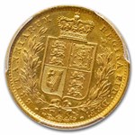 1886-S Australia Gold Sovereign Young Victoria Shield AU-55 PCGS