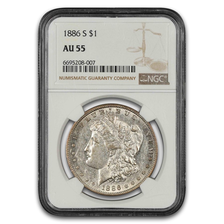 1886-S Morgan Dollar AU-55 NGC